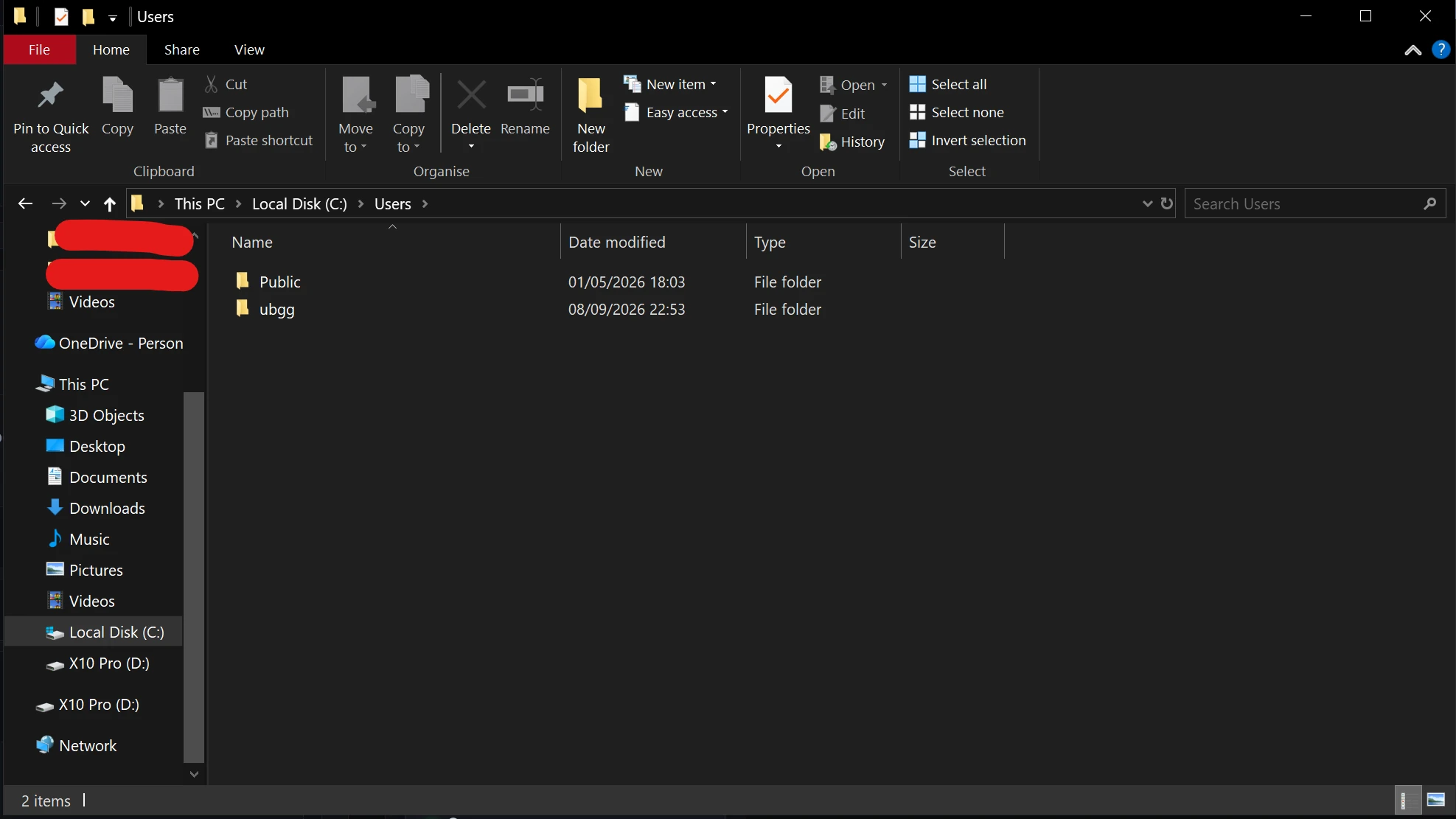 C:\Users — here the account folder is "ubgg", so that is the username. Yours will say something else.